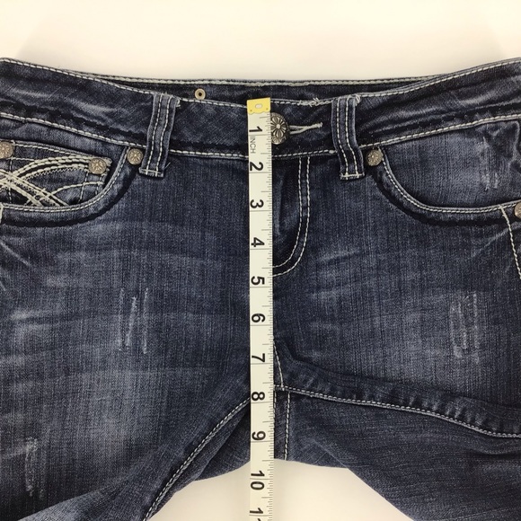 L.A. idol Cropped Dark Blue Wash Jeans, 29 - Picture 13 of 16